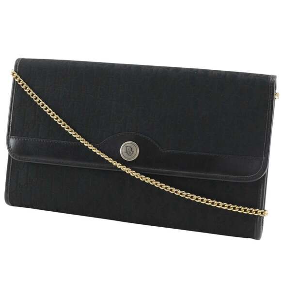CHRISTIAN DIOR Vintage Black Canvas Shoulder Bag main image 9